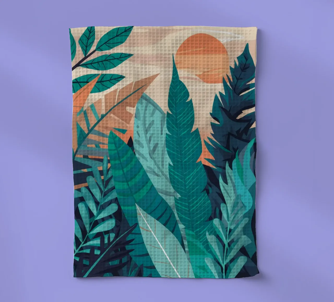 Strati di foglie tropicali canovaccio da cucina da Muse Artworks