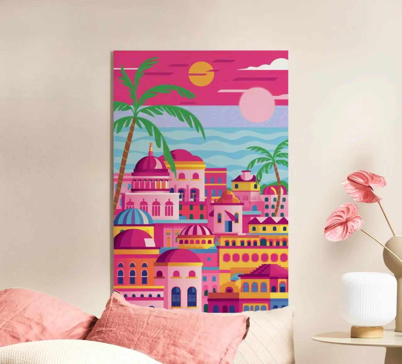 Città collinare rosa plexiglass da FadeAura