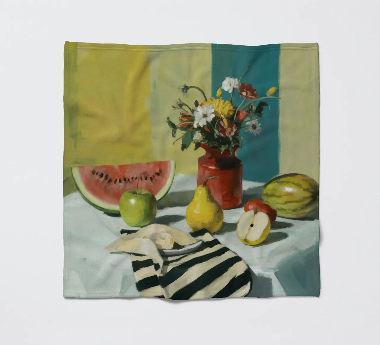 Pear and Watermelon Repose fleece blanket by Fable Tempa