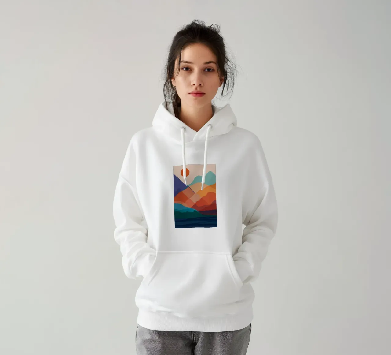 Tramonto in montagna a strati felpa con cappuccio da Muse Artworks