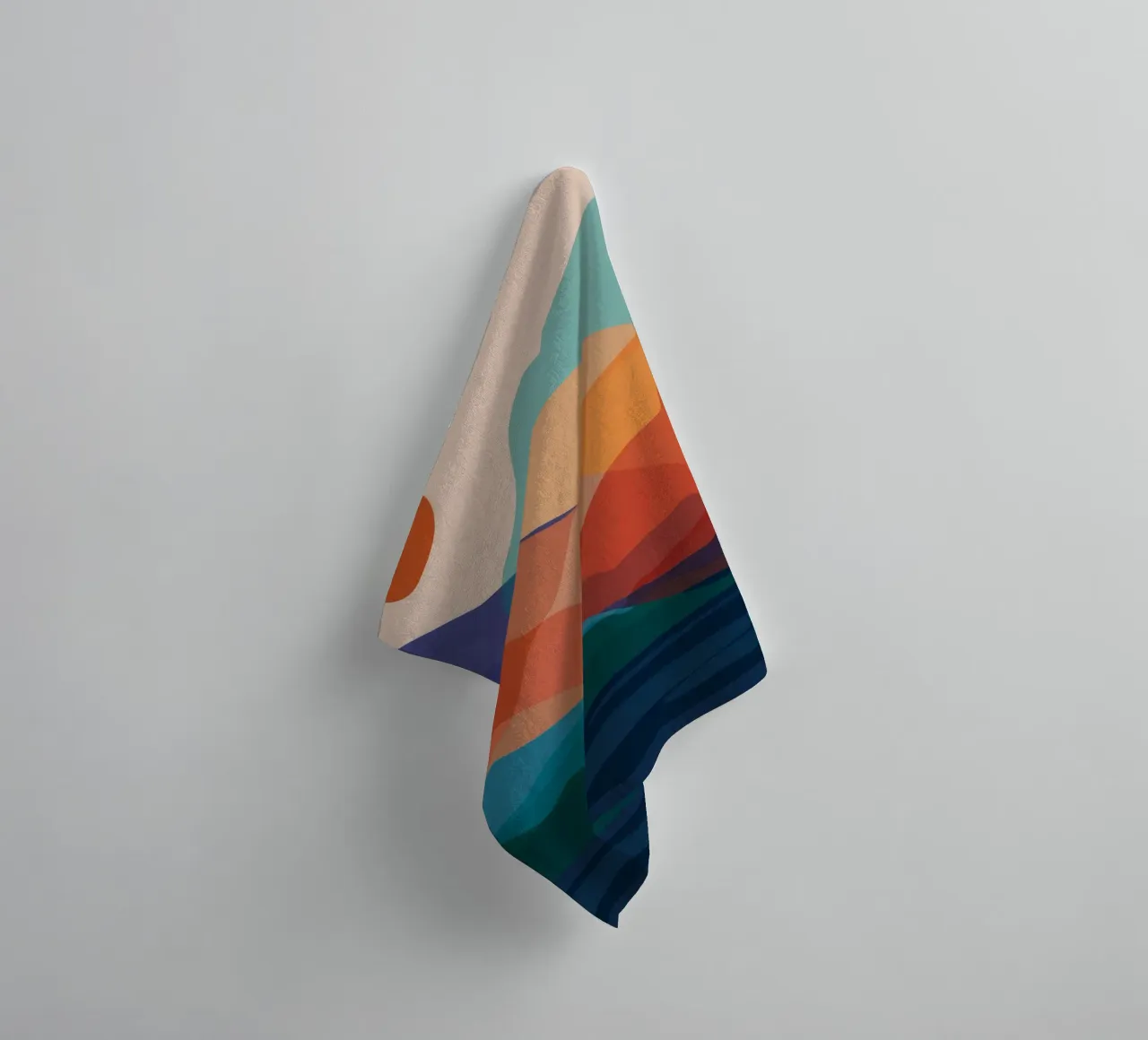 Layered Mountain Sunset towel by Muse Artworks