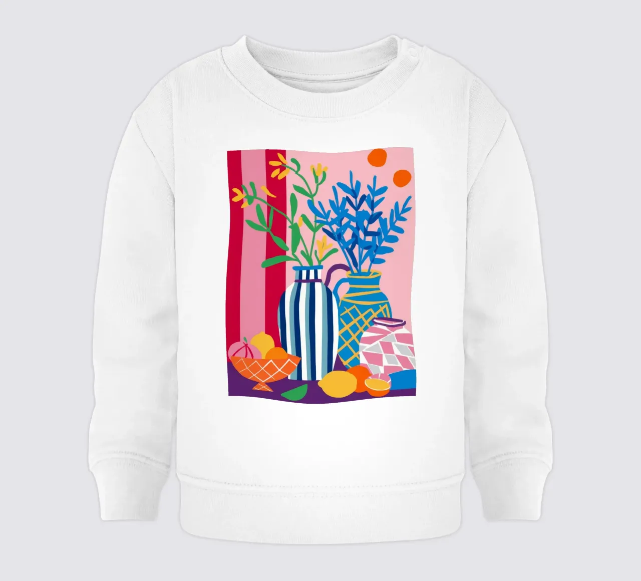 Vaso rosa a parete blu felpa neonato da FadeAura