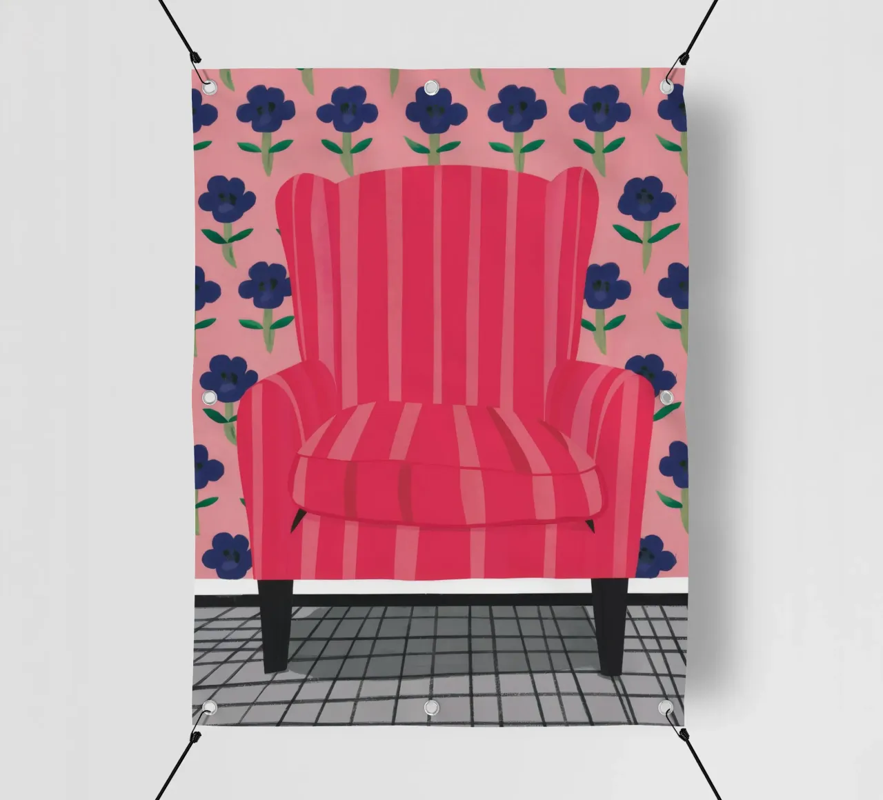 Serenata a righe floreali telo in pvc da Haven Fantasy