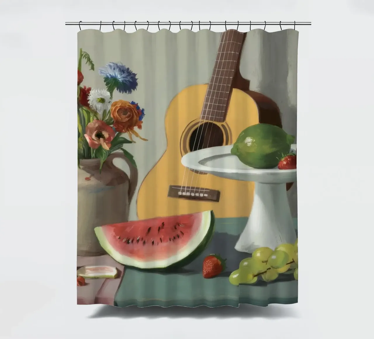 Armonia di chitarra e uva tenda da doccia da Fable Tempa
