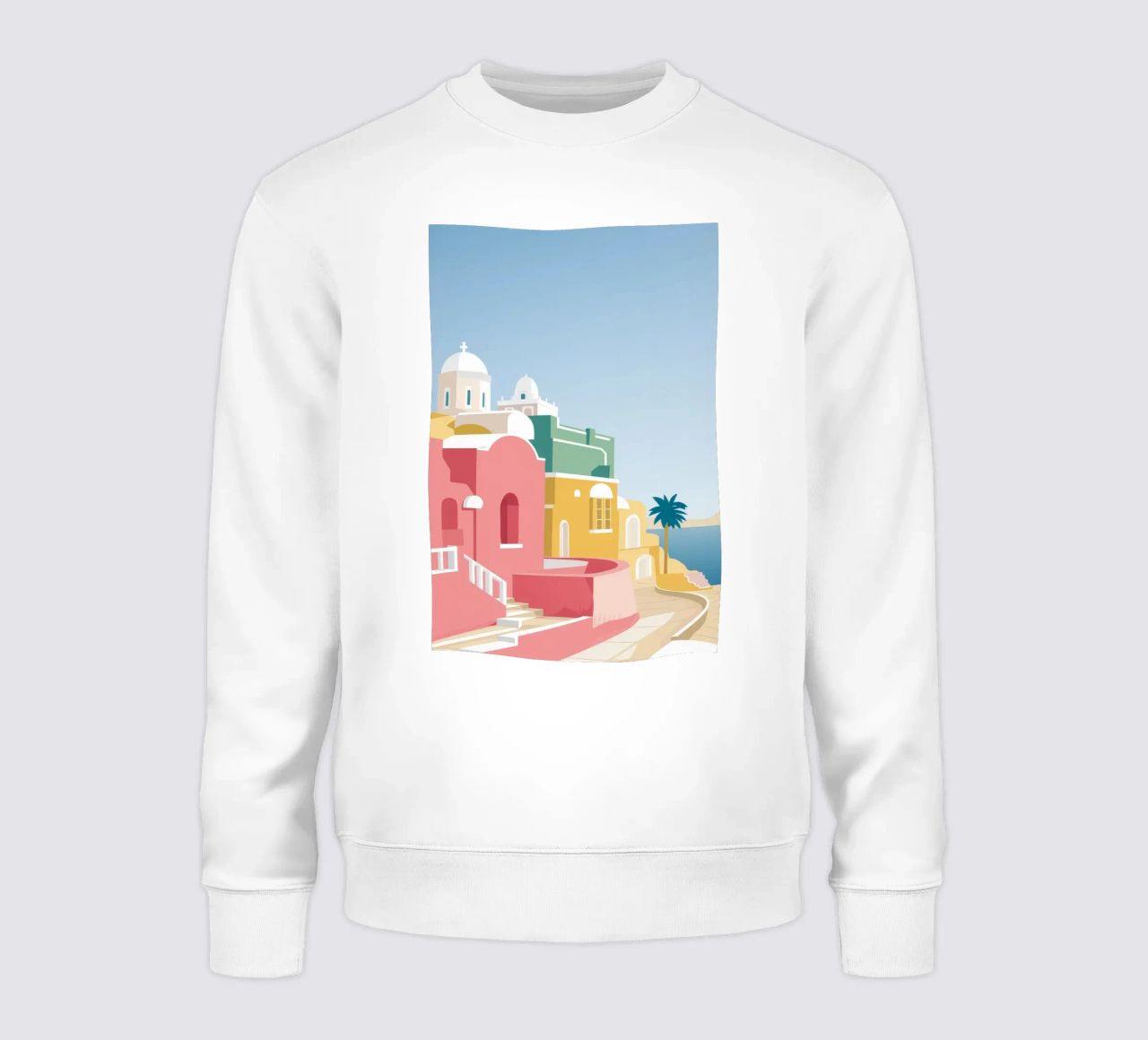 Vue du toit de Santorin sweat de Muse Artworks