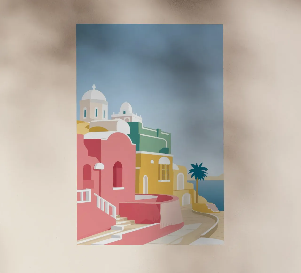 Santorini Rooftop View pellicola backlit da Muse Artworks