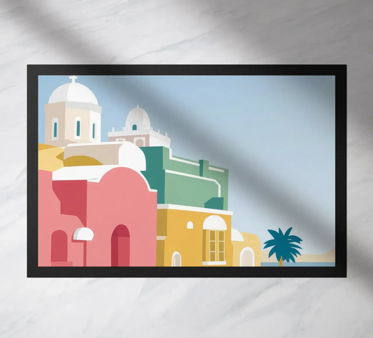 Santorini Rooftop View zerbino da Muse Artworks