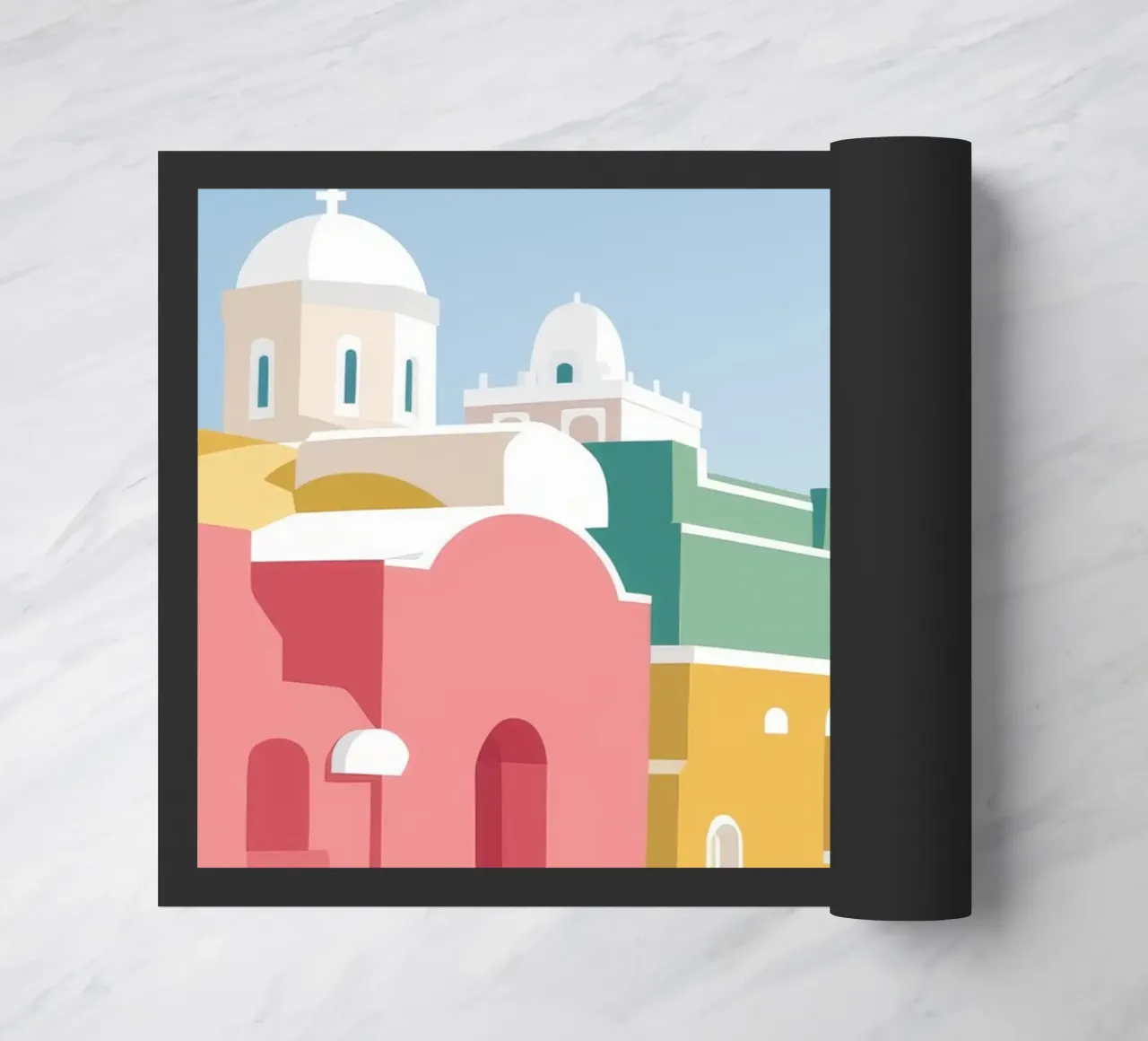 Santorini Rooftop View zerbino da Muse Artworks