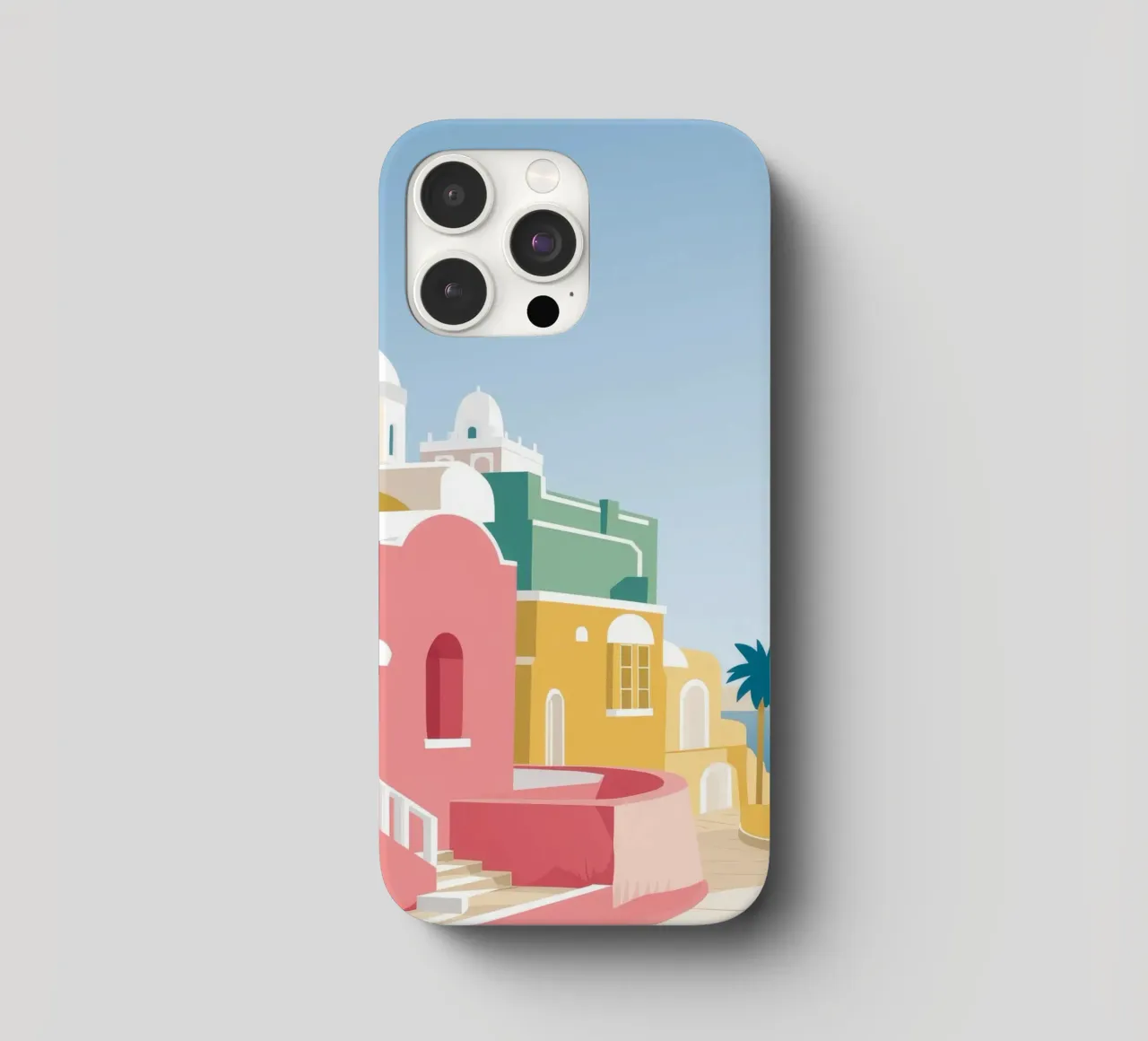 Vue du toit de Santorin coque iphone de Muse Artworks