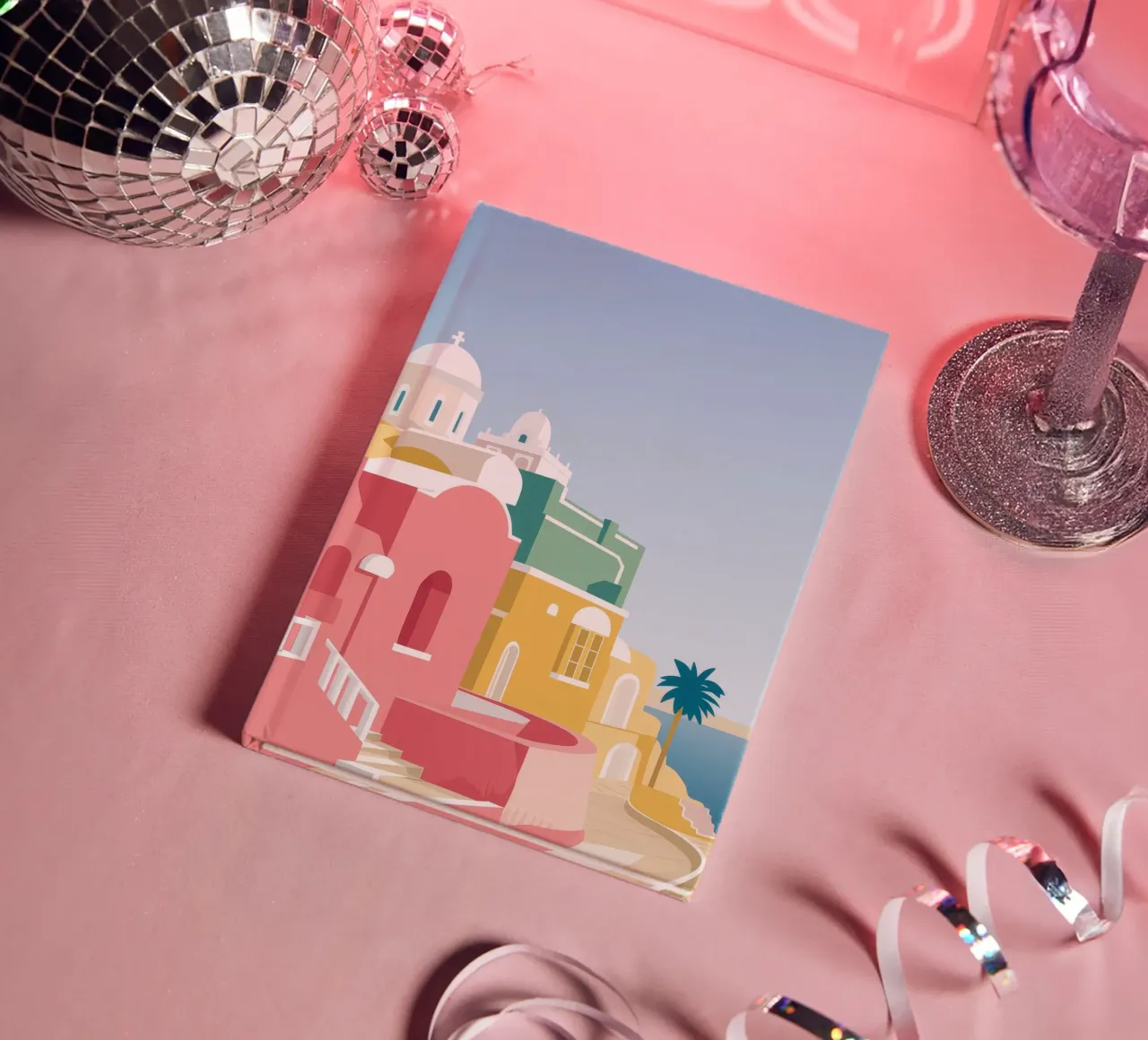 Vue du toit de Santorin carnet de notes de Muse Artworks