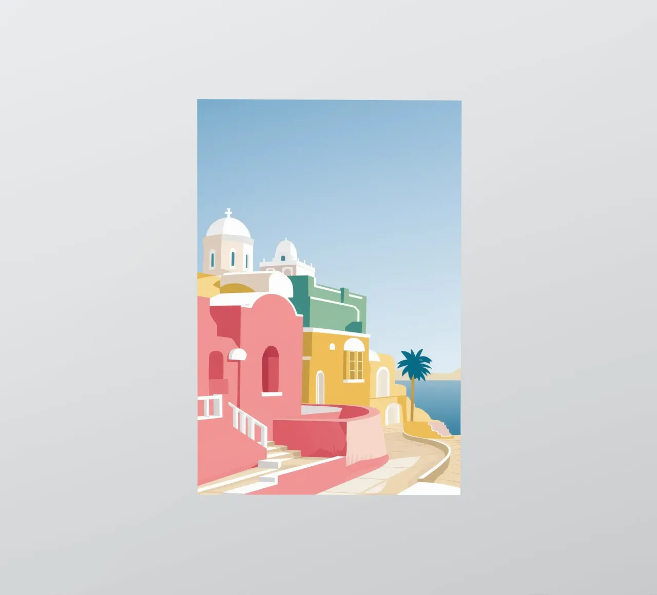 Vue du toit de Santorin autocollant de Muse Artworks