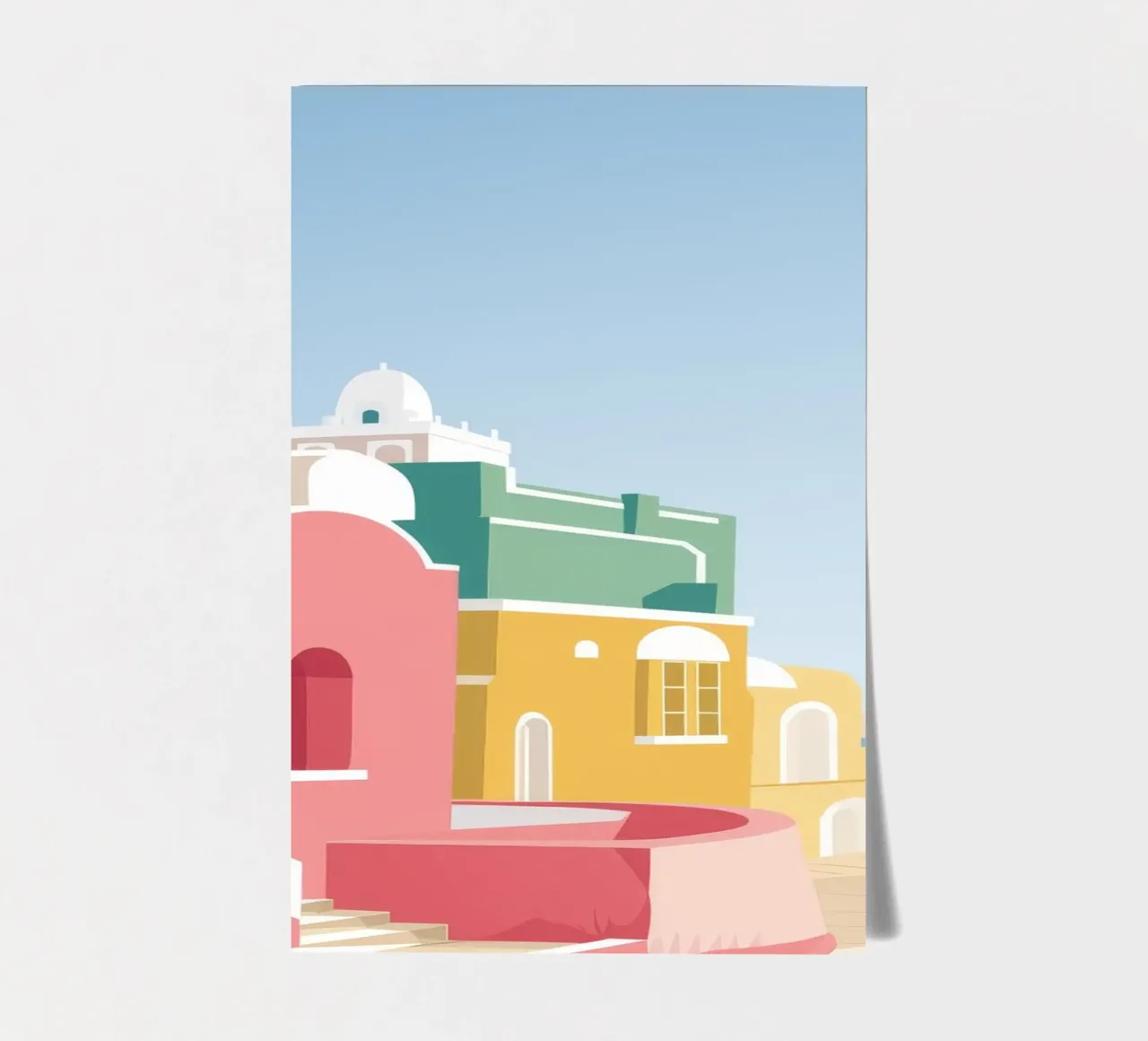 Vue du toit de Santorin planche autocollant de Muse Artworks