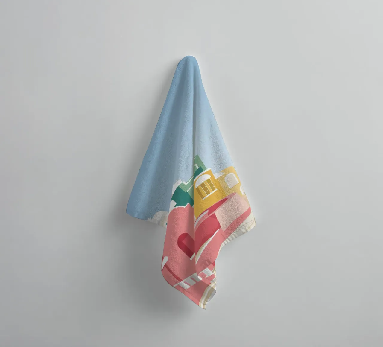 Vue du toit de Santorin serviette de bain de Muse Artworks