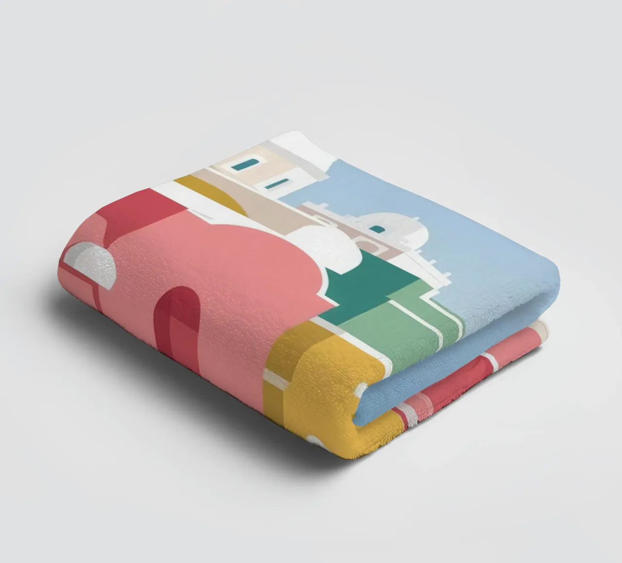 Vue du toit de Santorin serviette de bain de Muse Artworks