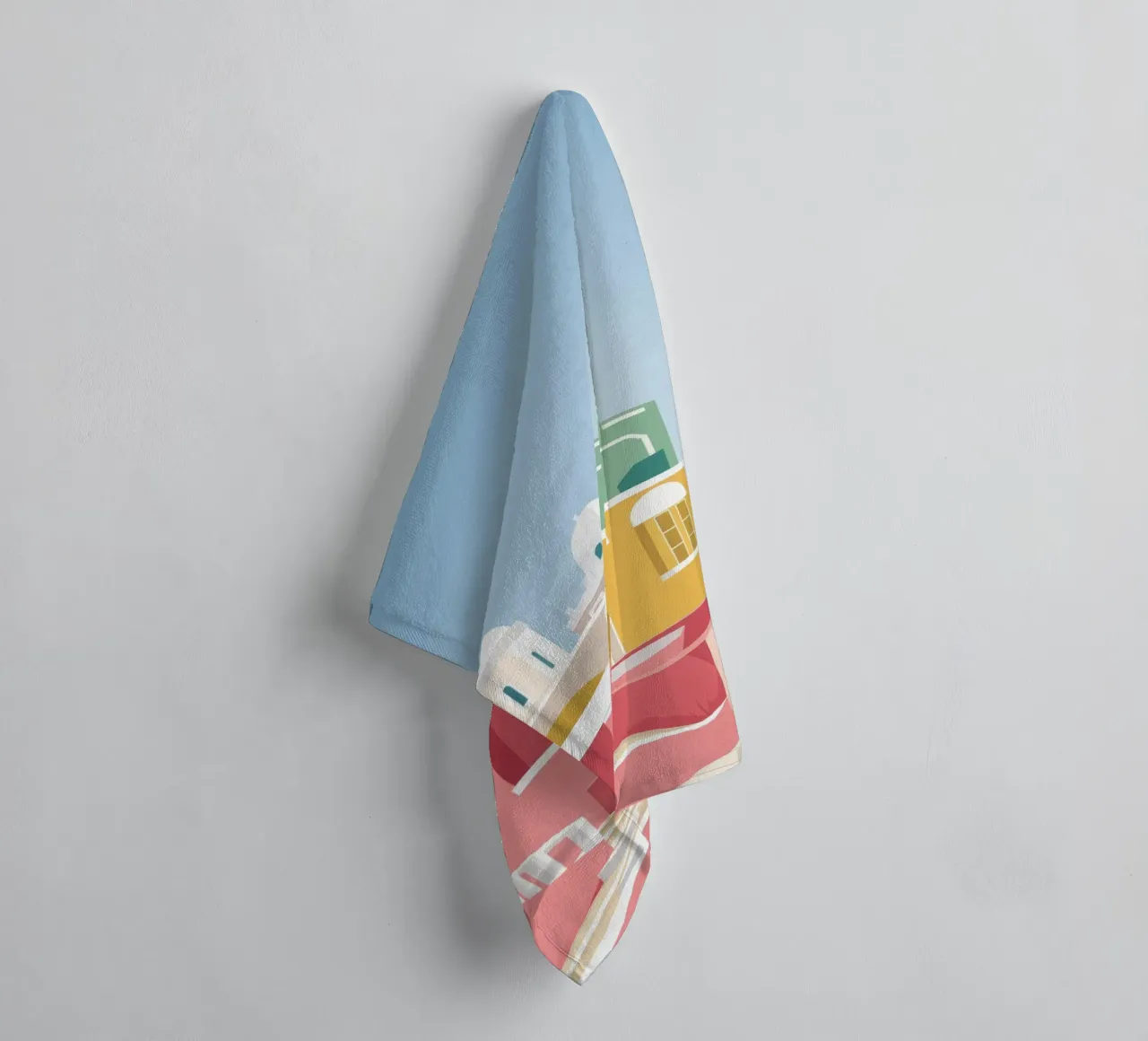 Vue du toit de Santorin serviette de bain de Muse Artworks