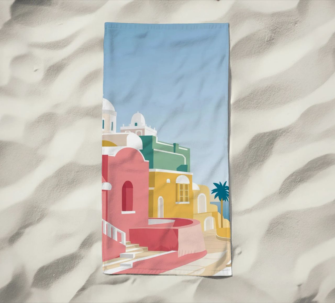 Santorini Rooftop View telo mare da Muse Artworks
