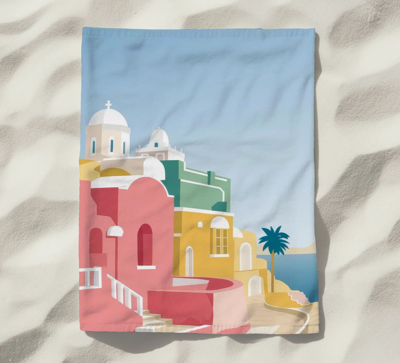 Santorini Rooftop View telo mare da Muse Artworks