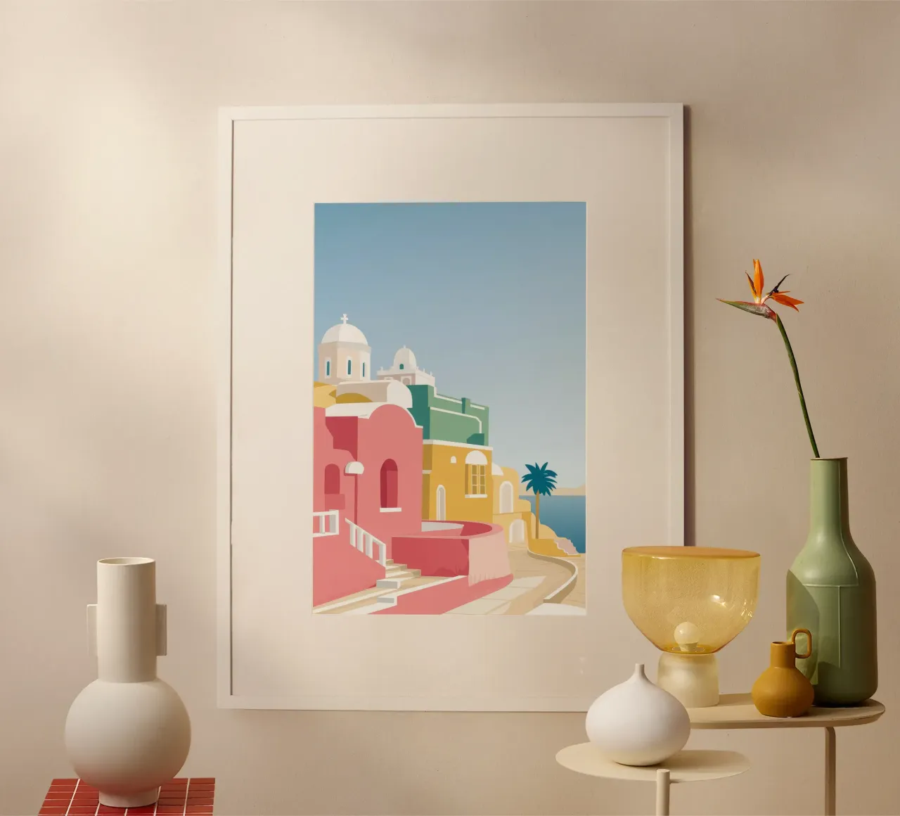 Santorini Rooftop View poster da Muse Artworks