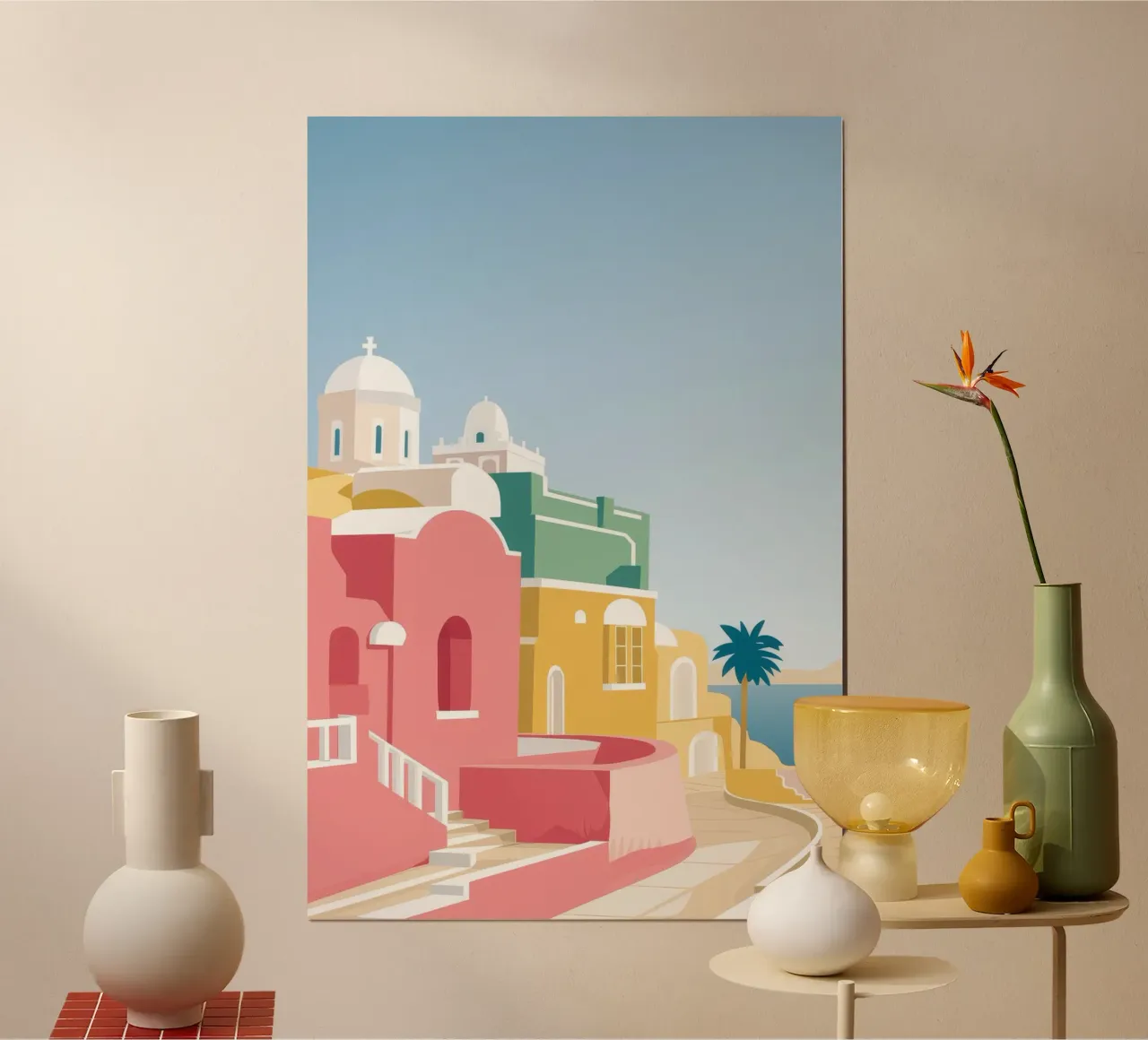 Vue du toit de Santorin hahnemühle de Muse Artworks