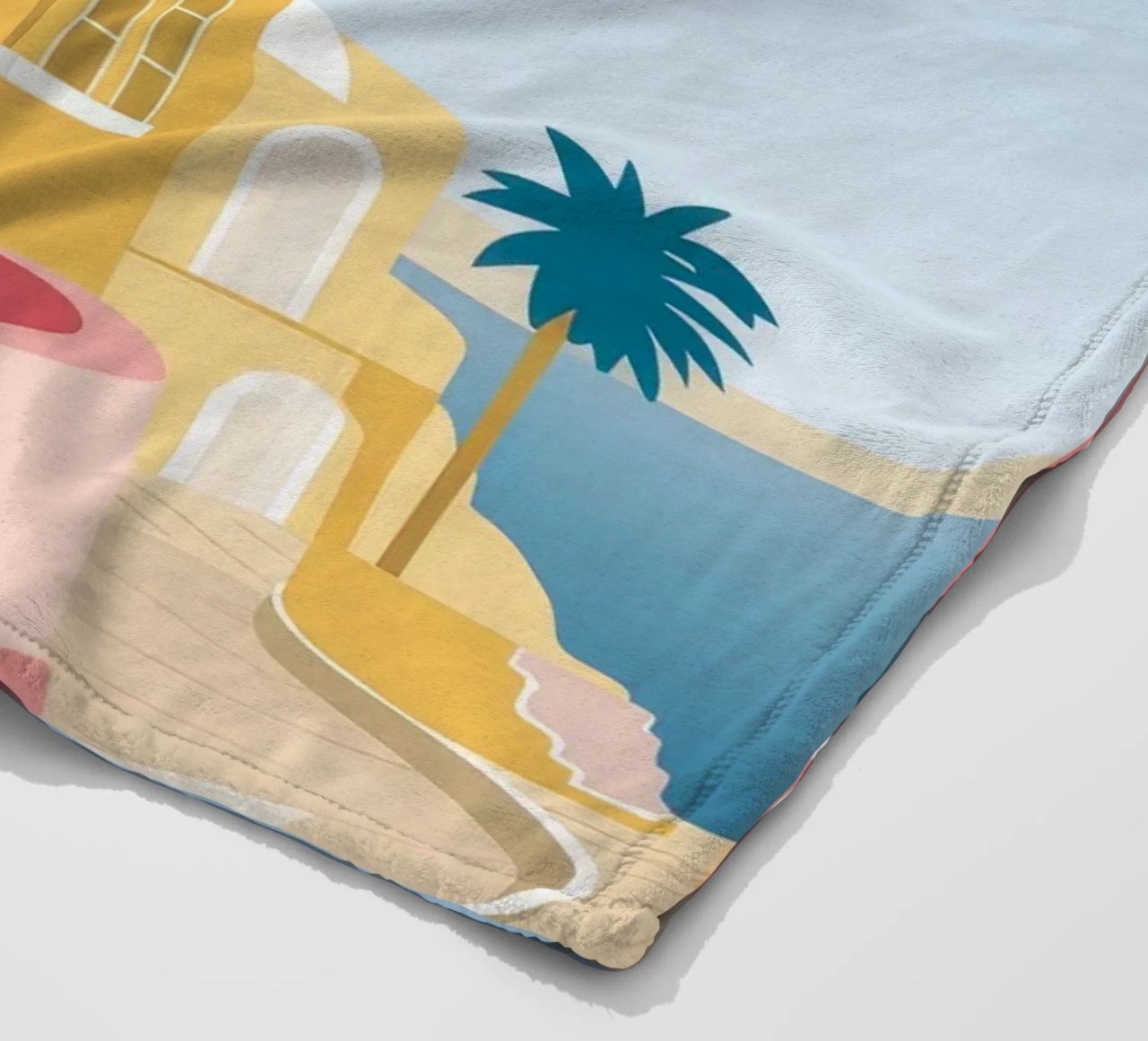 Santorini Rooftop View coperta in pile da Muse Artworks