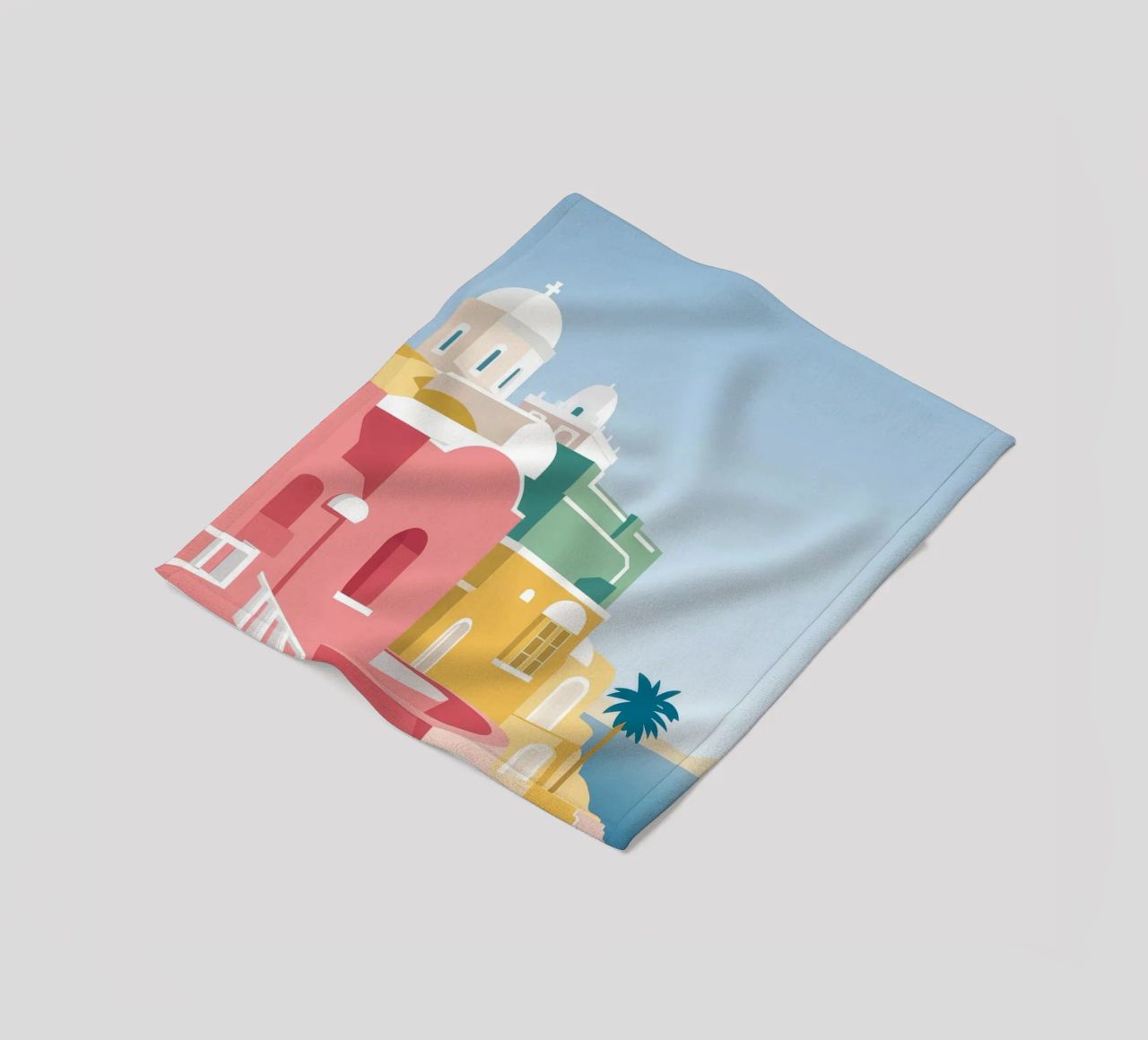 Santorini Rooftop View coperta in pile da Muse Artworks