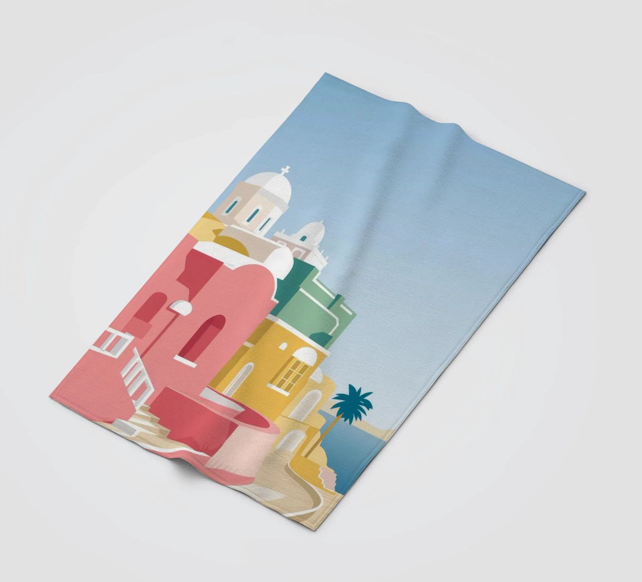 Santorini Rooftop View coperta in pile da Muse Artworks