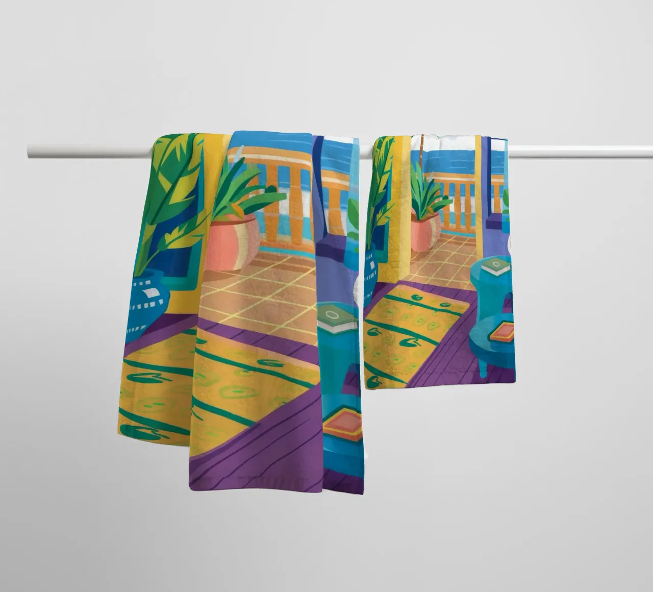 Azure Room Seascape towel by FadeAura