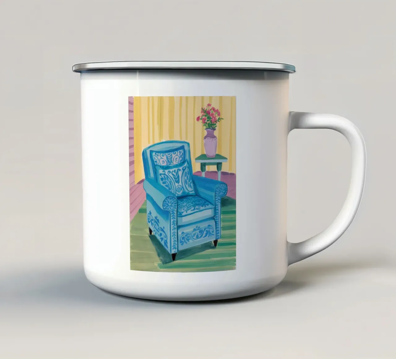Poltrona Toile blu tazza in smalto da Haven Fantasy