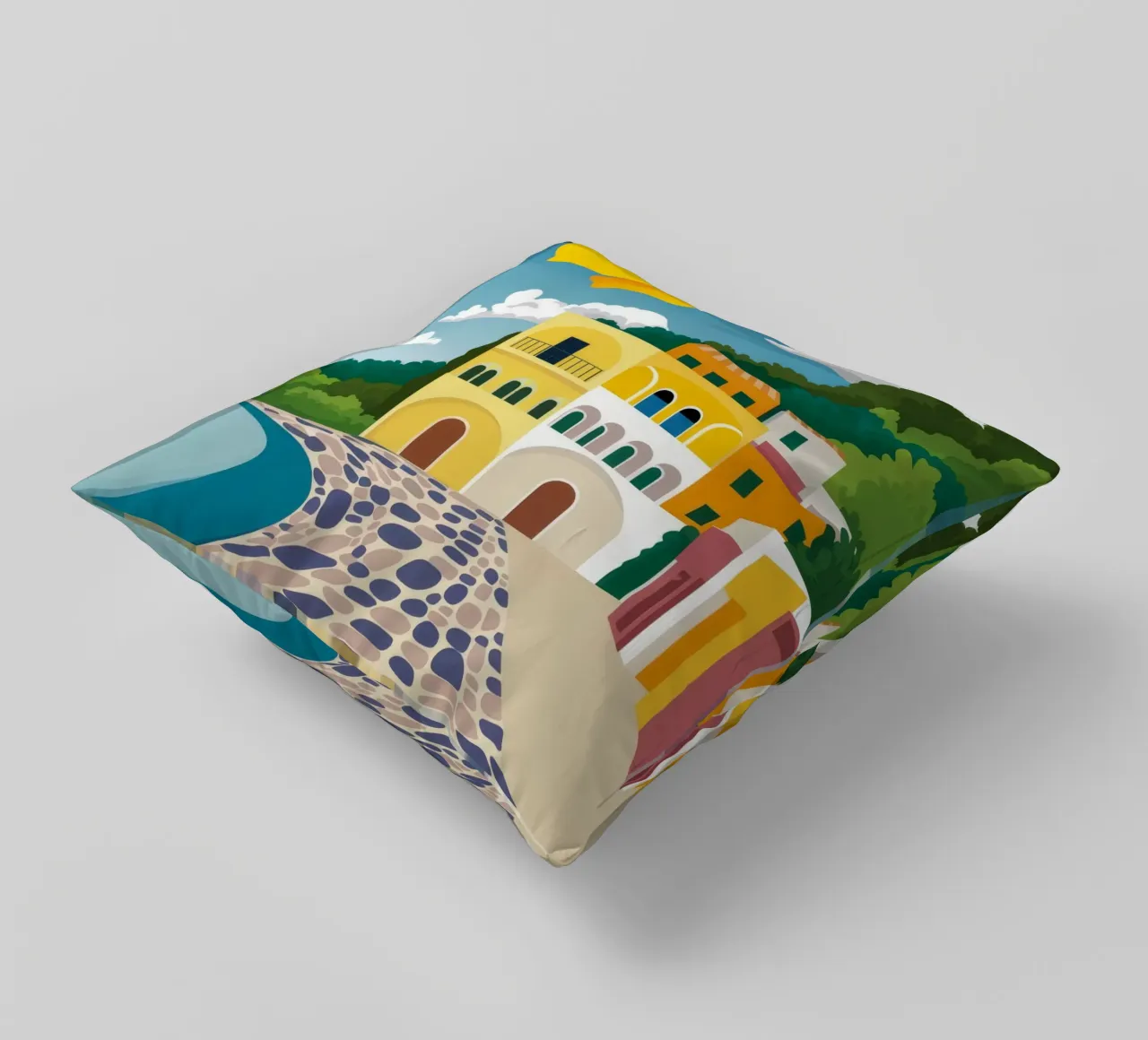 Lemon Tree Pathway decorative cushion by FadeAura