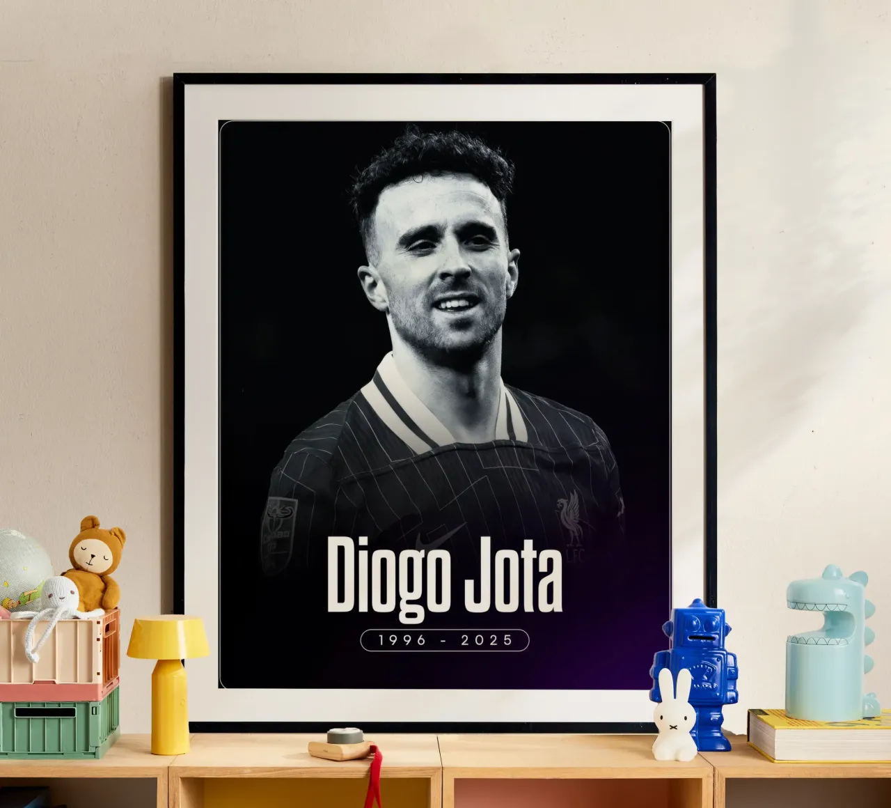 Diogo Jota muore nel 2025 poster con telaio in plastica da nice sport