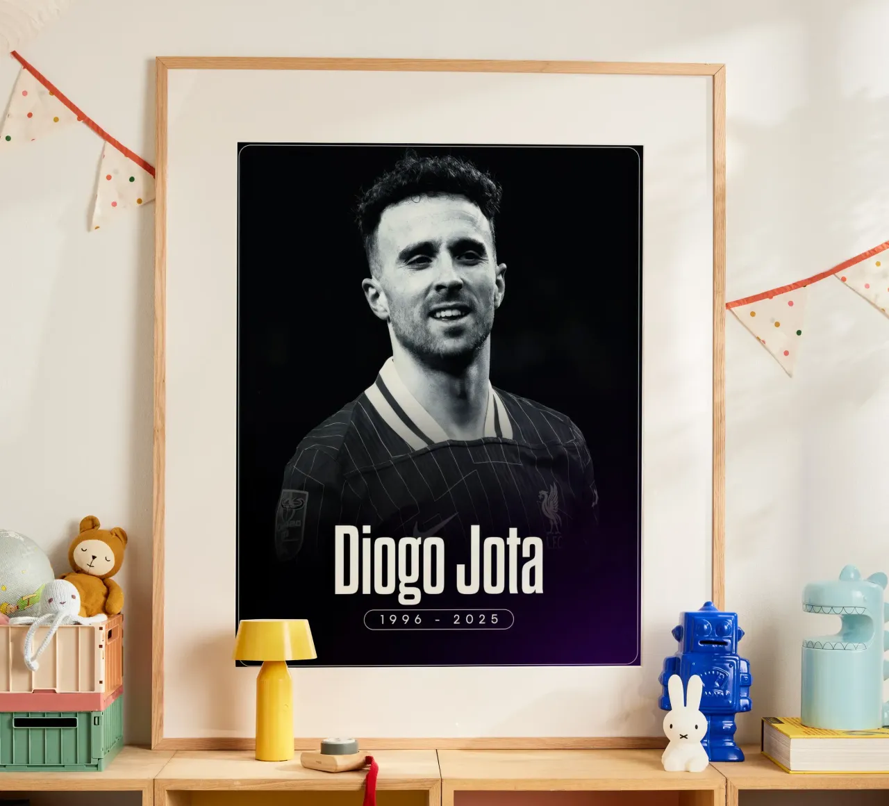 Diogo Jota muore nel 2025 poster con telaio in plastica da nice sport