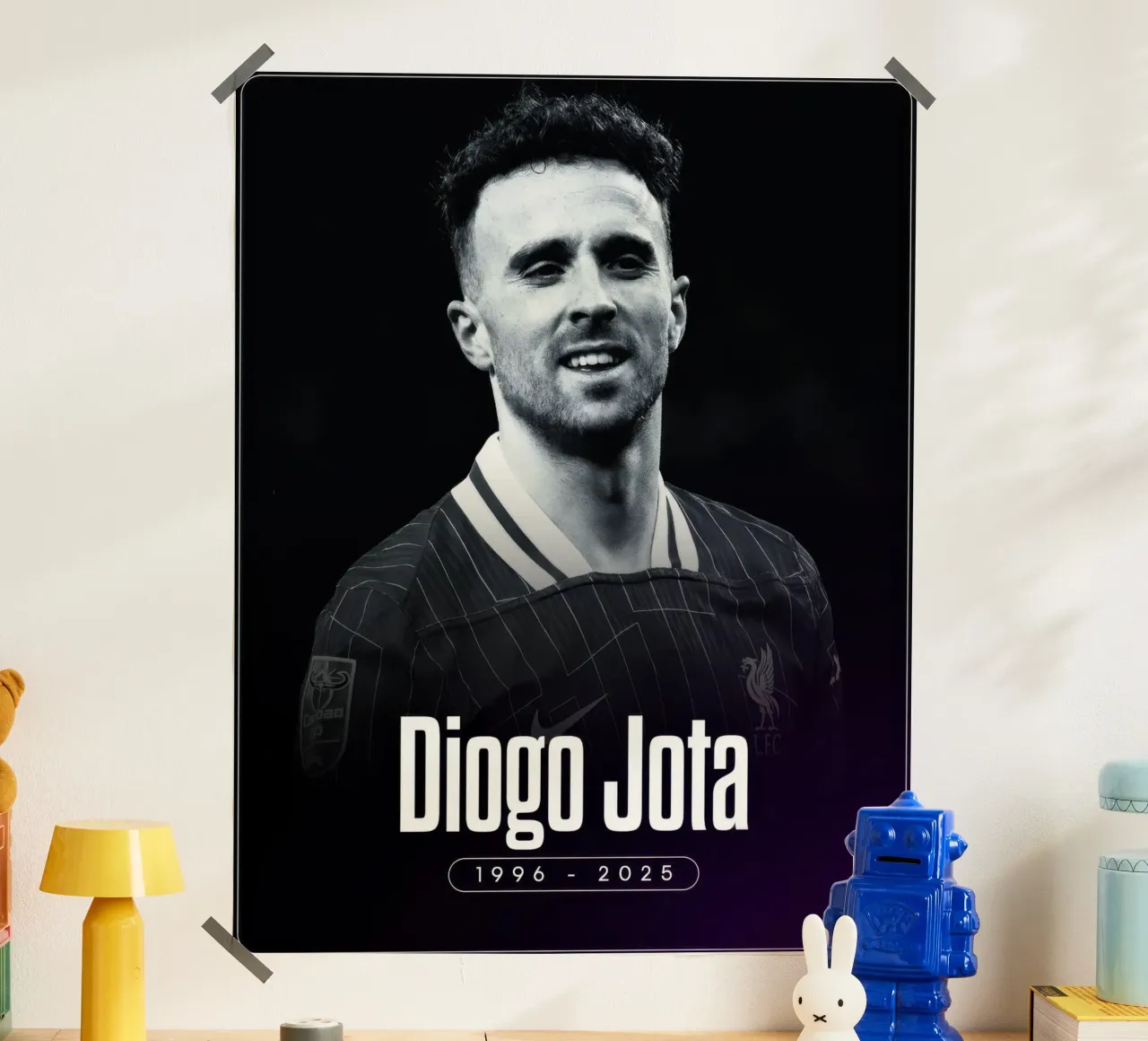 Diogo Jota muore nel 2025 poster con telaio in plastica da nice sport