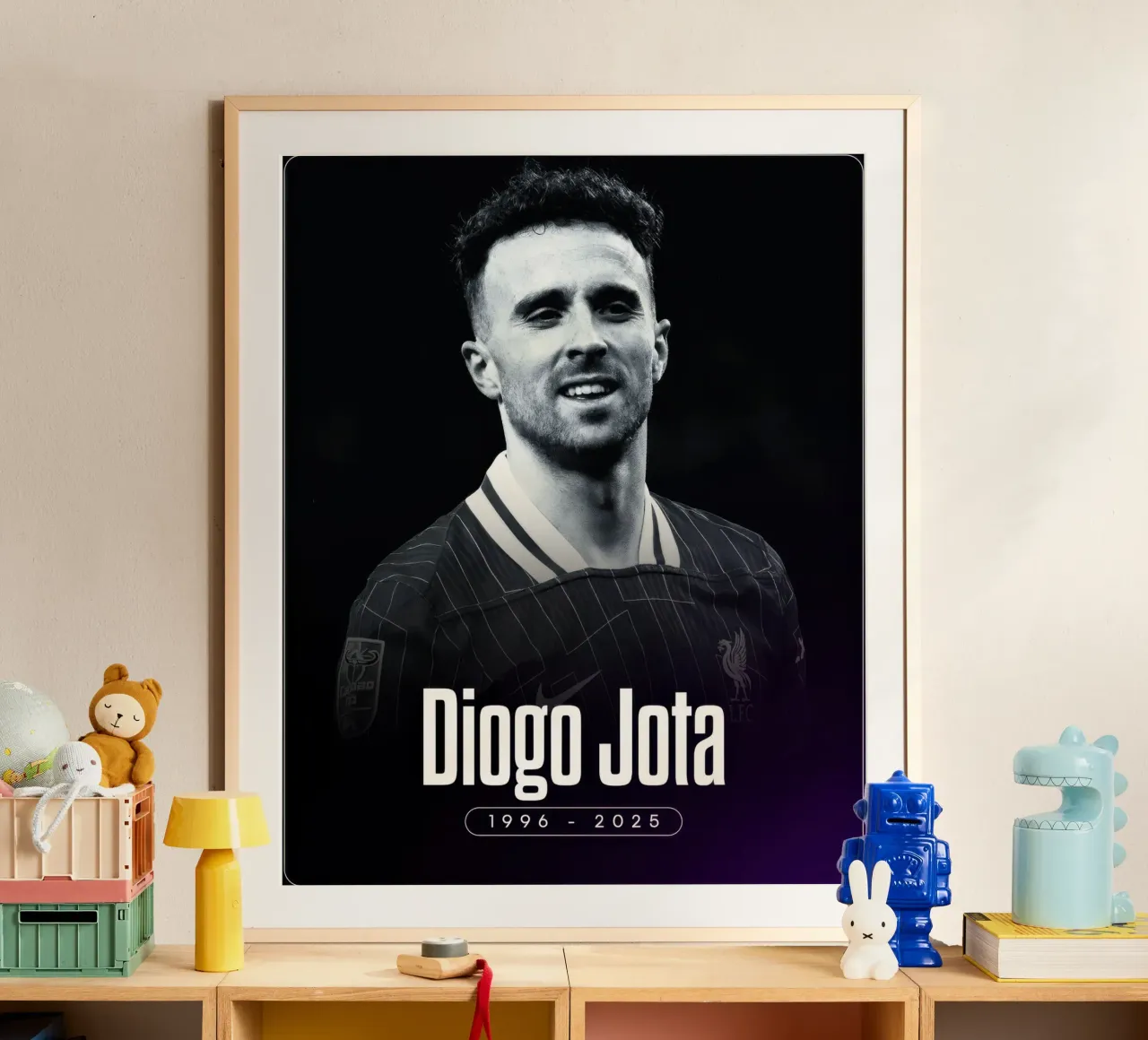 Diogo Jota muore nel 2025 poster con telaio in plastica da nice sport