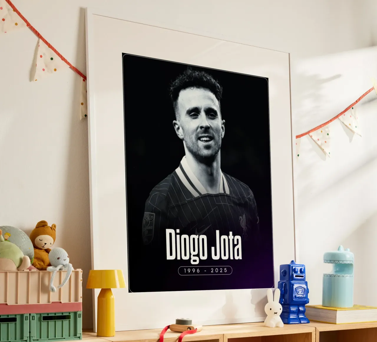 Diogo Jota muore nel 2025 poster con telaio in plastica da nice sport