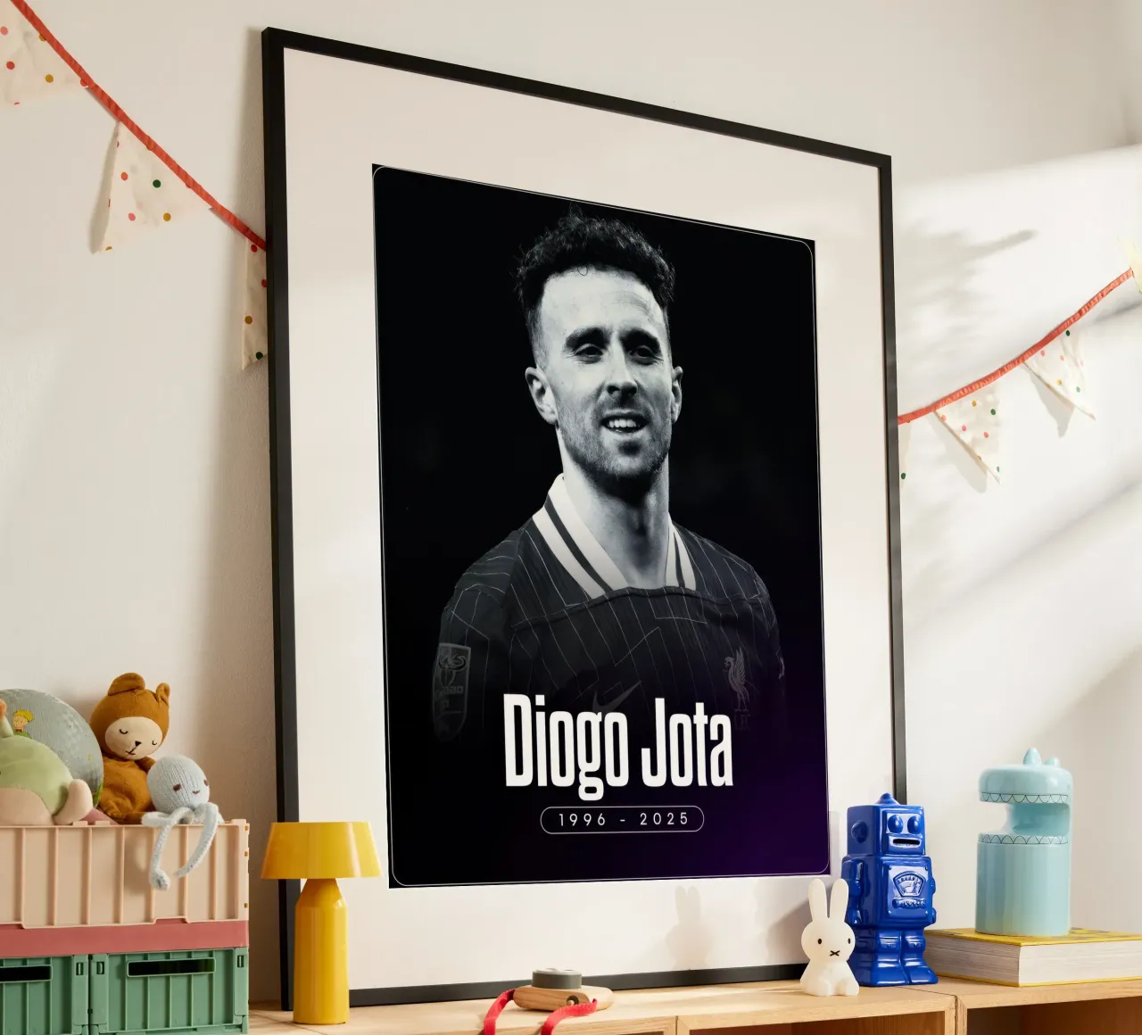Diogo Jota muore nel 2025 poster con telaio in plastica da nice sport