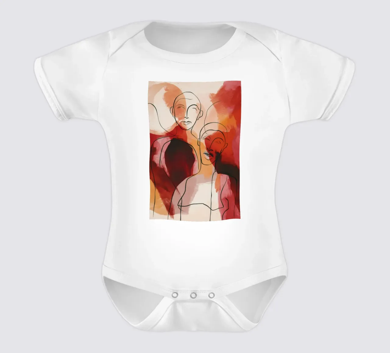 Abstract Face Collage short-sleeve baby romper by Haven Fantasy
