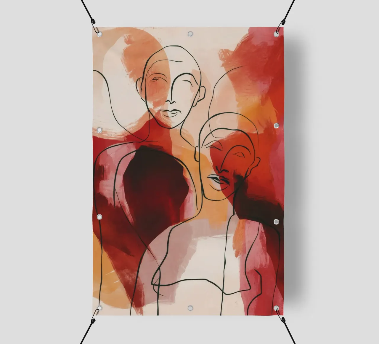 Collage di volti astratti telo in pvc da Haven Fantasy