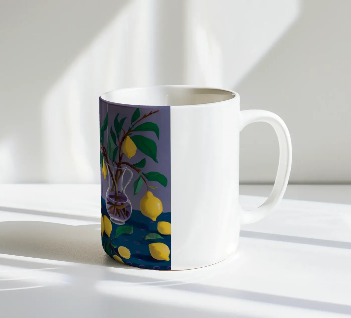 Lemon Tree Nocturne ceramic mug by Fable Tempa
