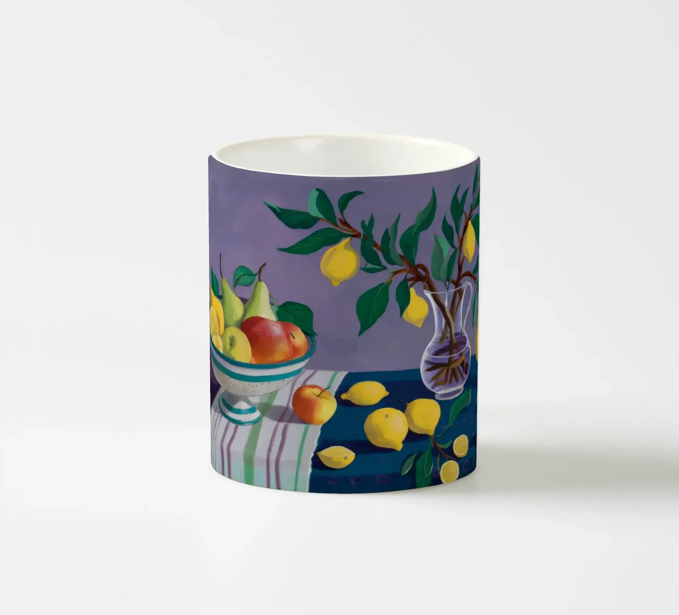 Lemon Tree Nocturne ceramic mug by Fable Tempa