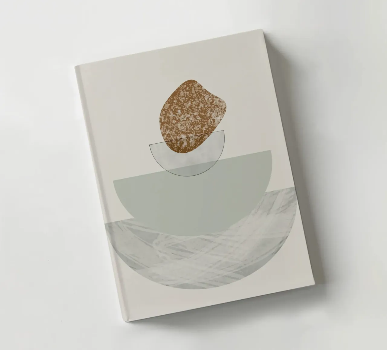 Modern art with semicircular shapes and textures notebook by Imaginative