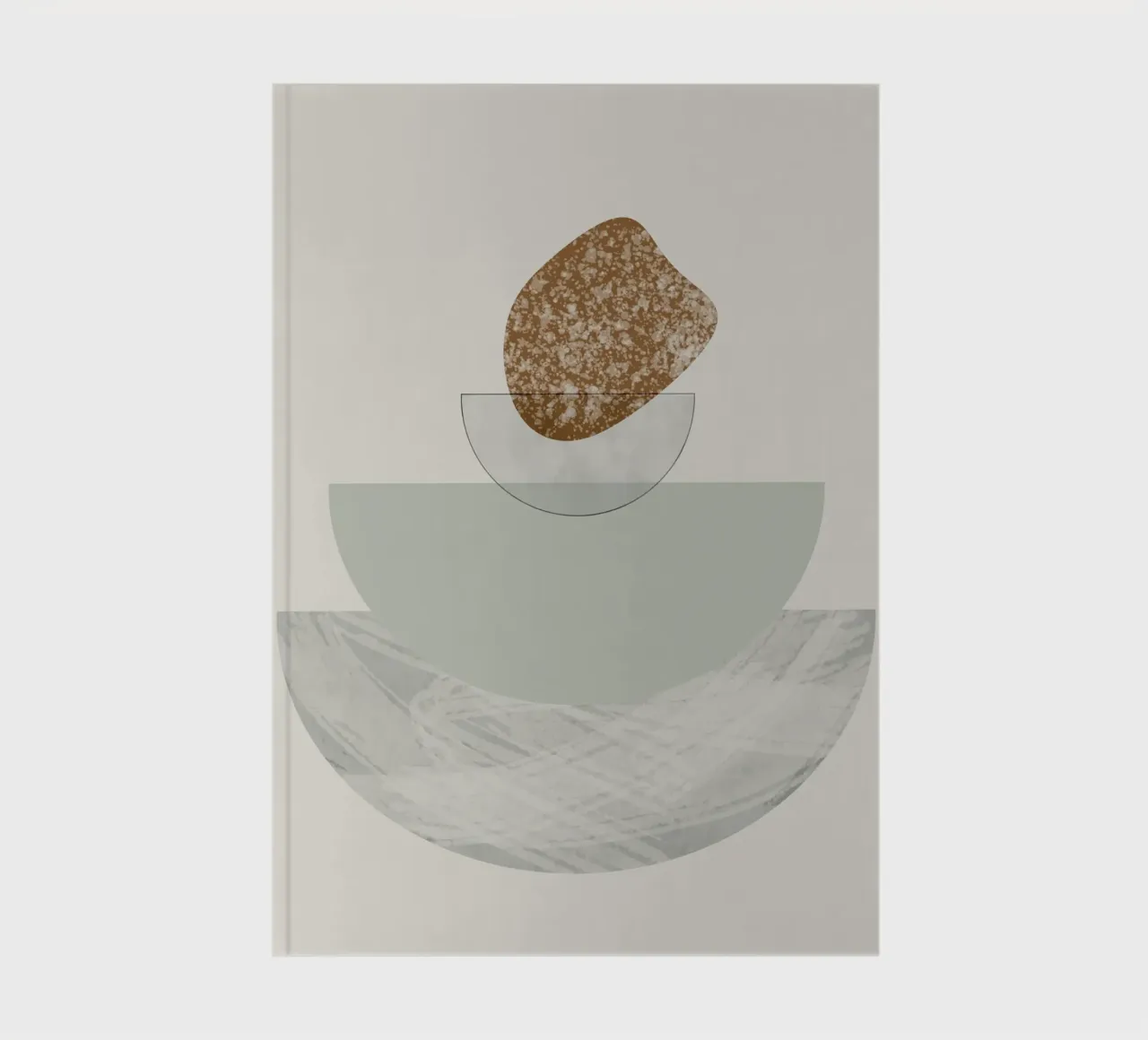 Modern art with semicircular shapes and textures notebook by Imaginative