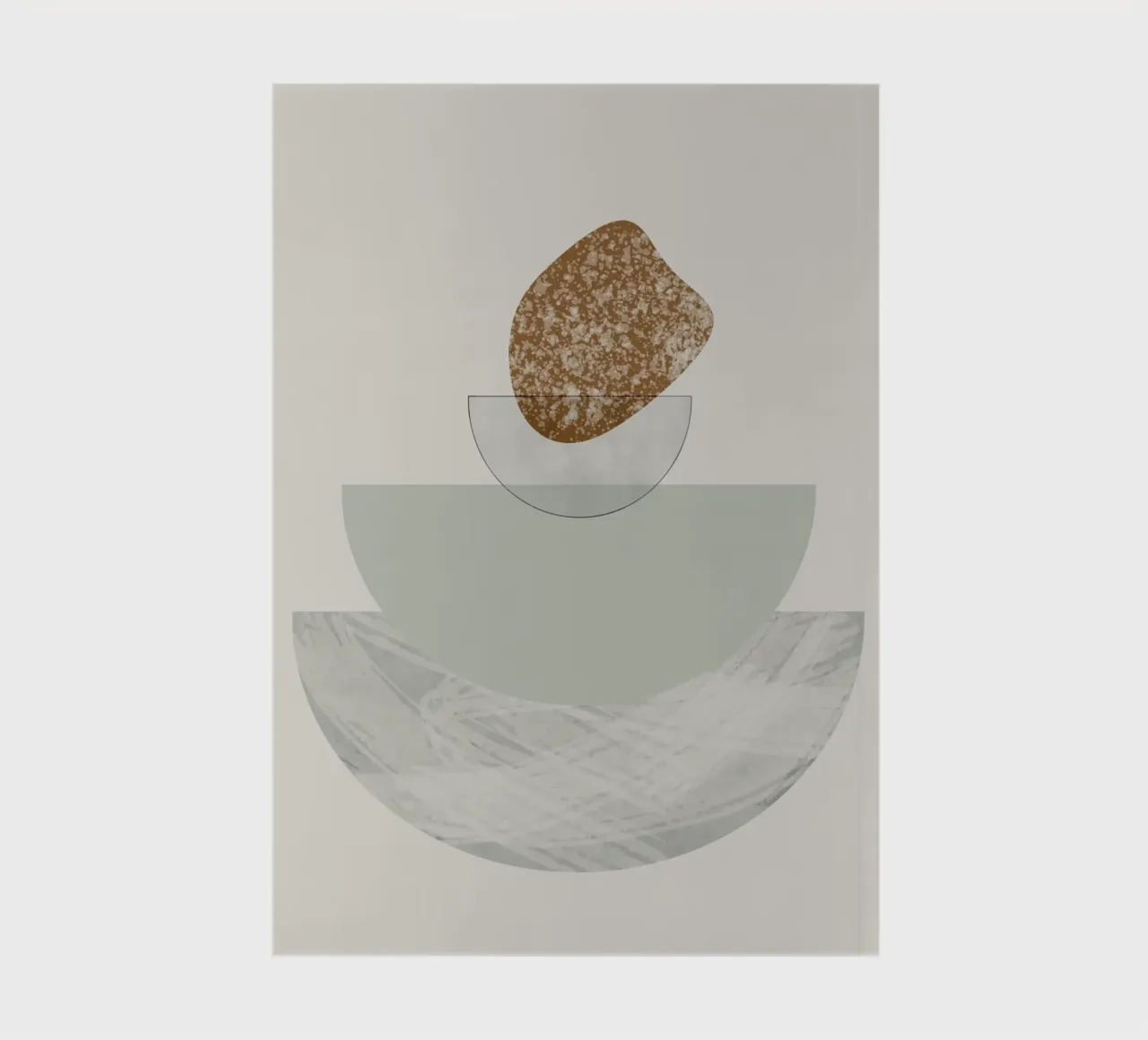 Modern art with semicircular shapes and textures notebook by Imaginative