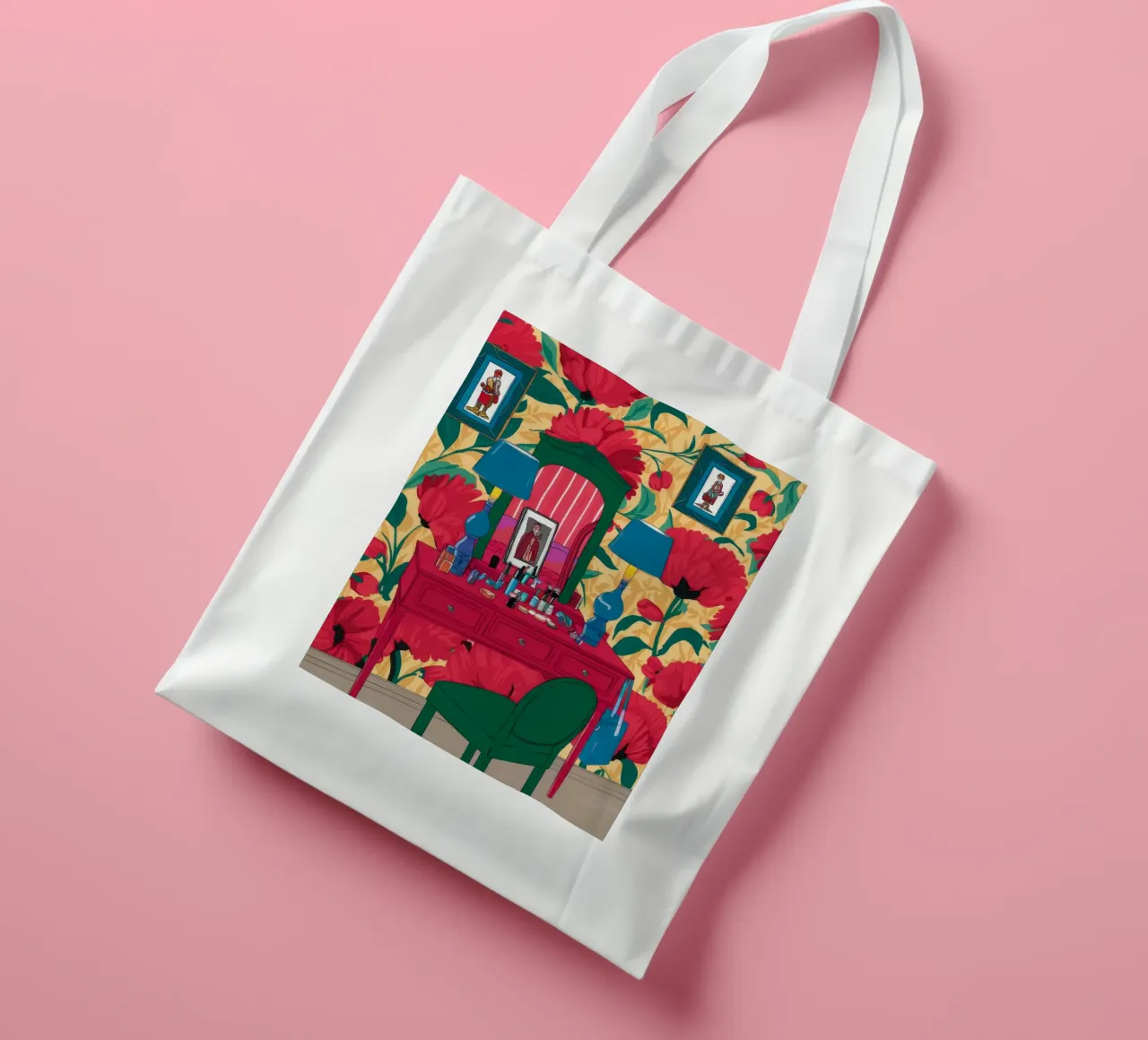 Scrivania Crimson Bloom borsa in juta da Haven Fantasy