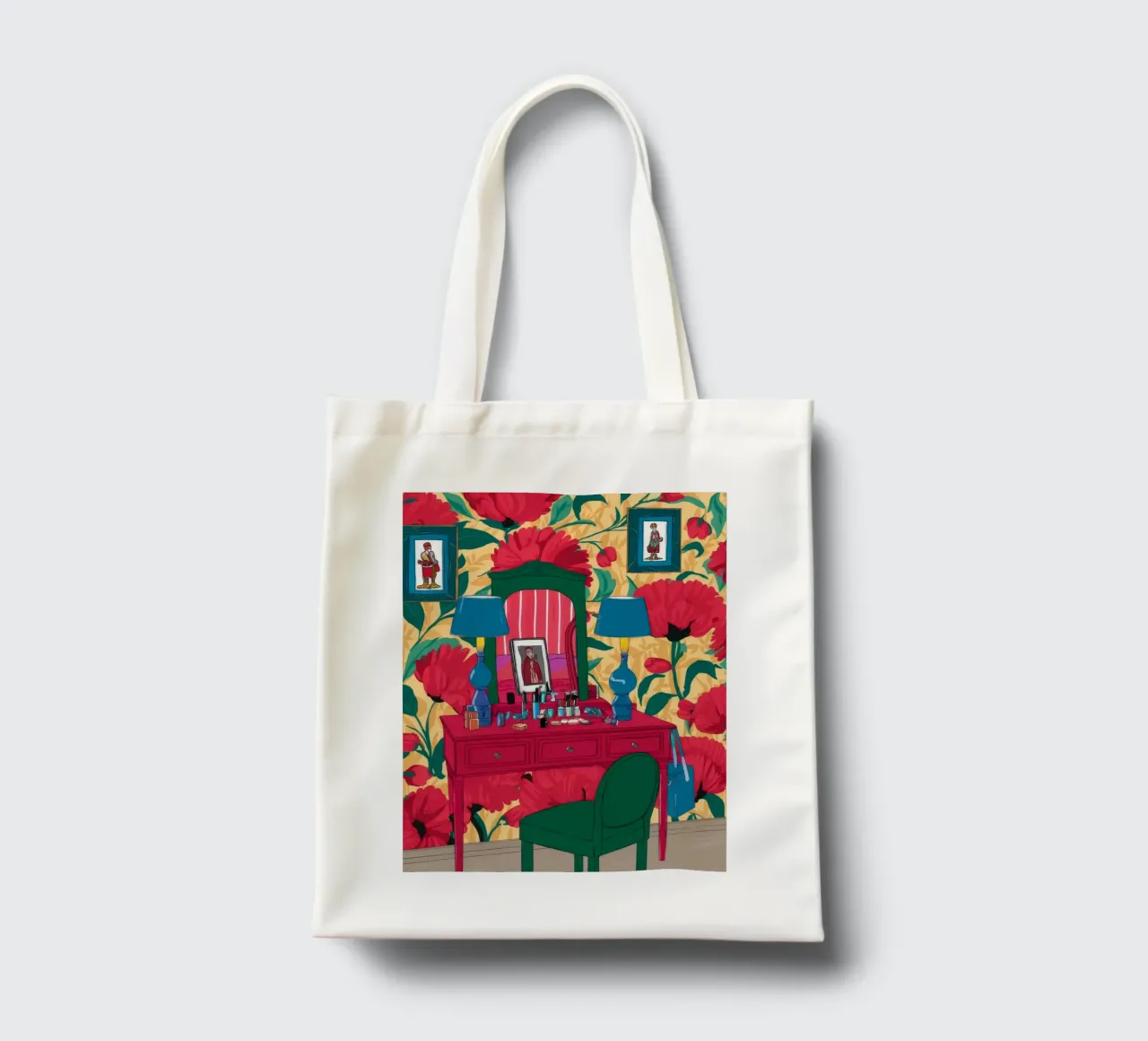 Scrivania Crimson Bloom borsa in juta da Haven Fantasy