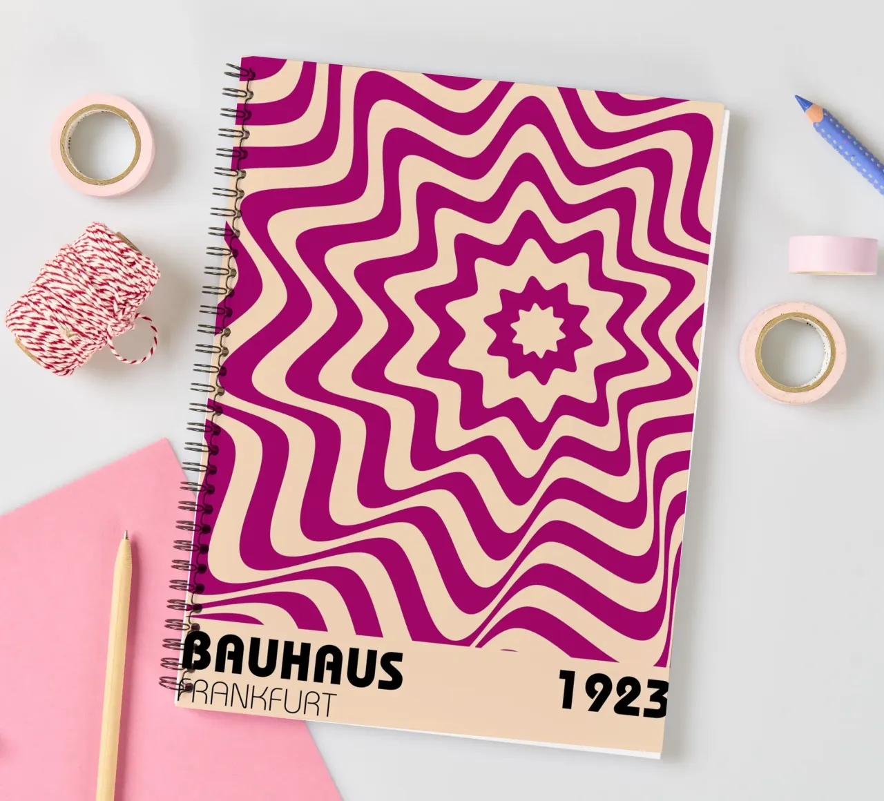 Bauhaus wave optics 1923 spiral notebook by Casa Calm