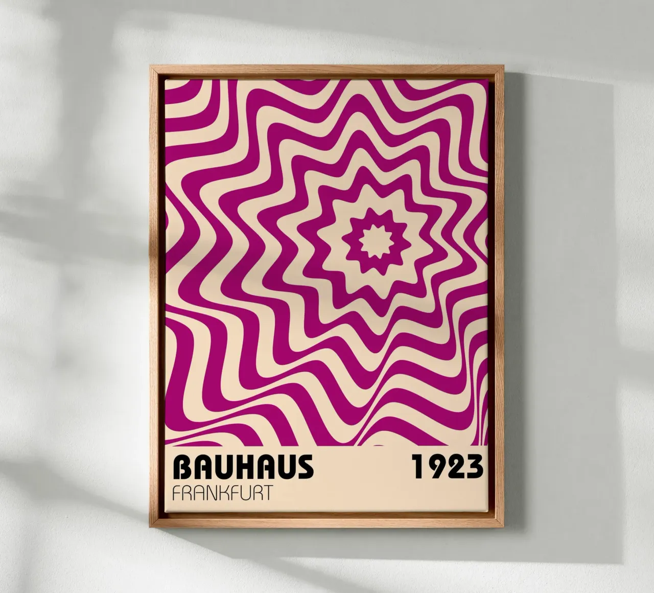 Bauhaus wave optics 1923 canvas with Floater frame by Casa Calm