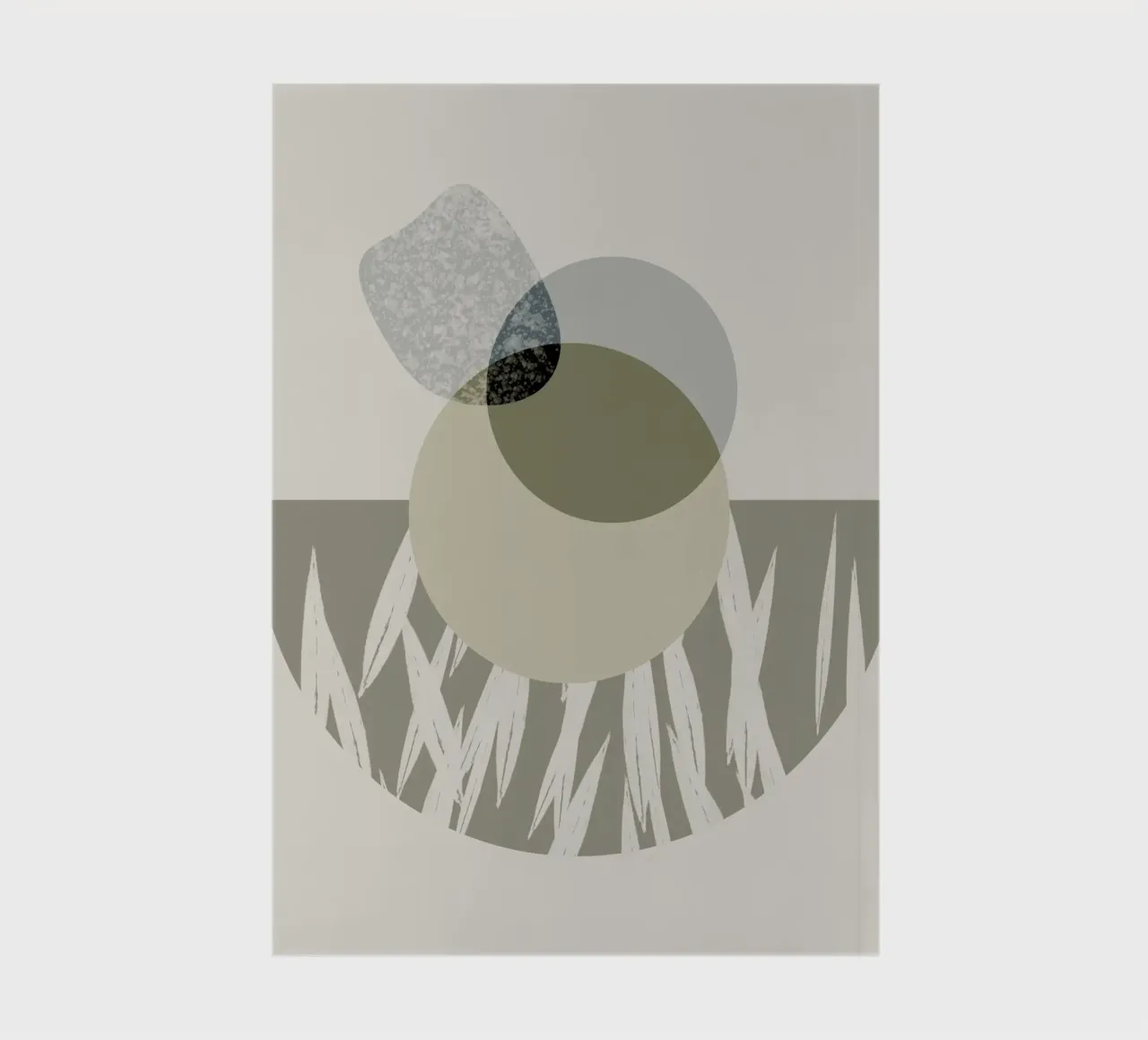 Abstract artwork with round shapes and textures notebook by Imaginative