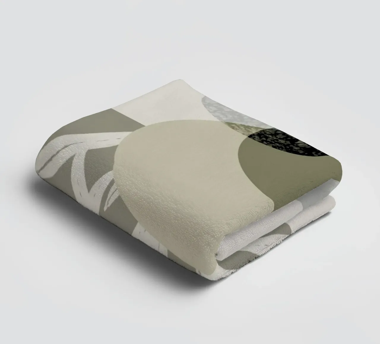 Abstract artwork with round shapes and textures towel by Imaginative