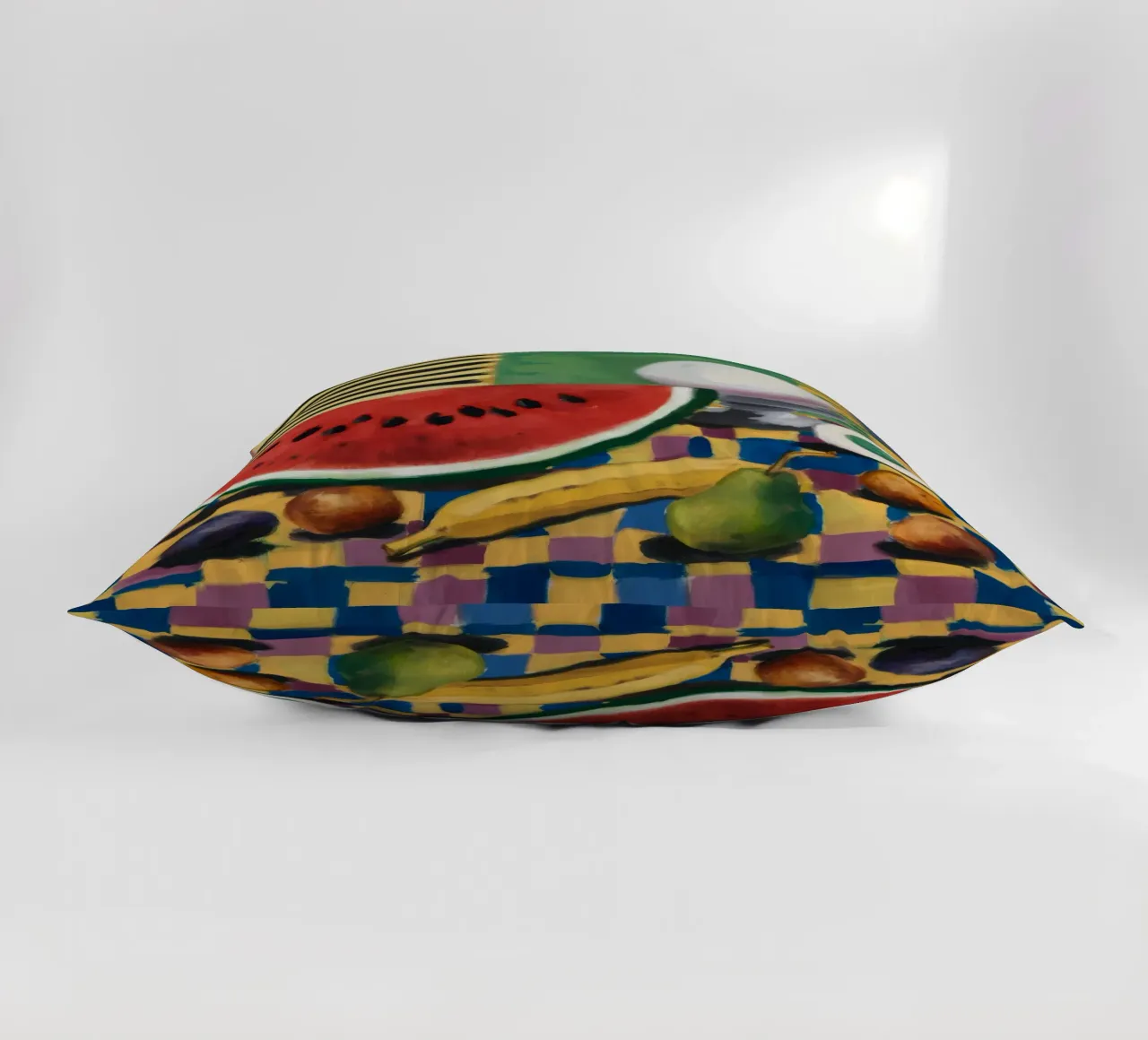 Watermelon Egg Breakfast decorative cushion by Fable Tempa