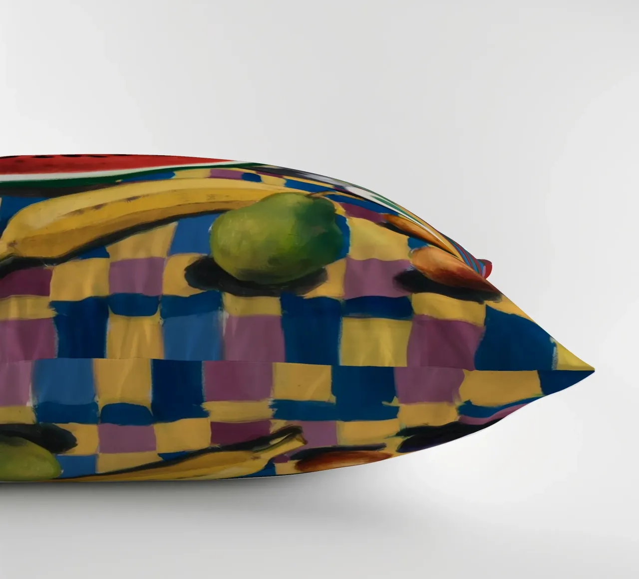 Watermelon Egg Breakfast decorative cushion by Fable Tempa